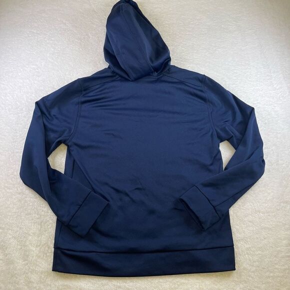 Large Women’s Adidas Hoodie Navy Blue with Gold Stitched Lettering and Logo - Picture 2 of 12